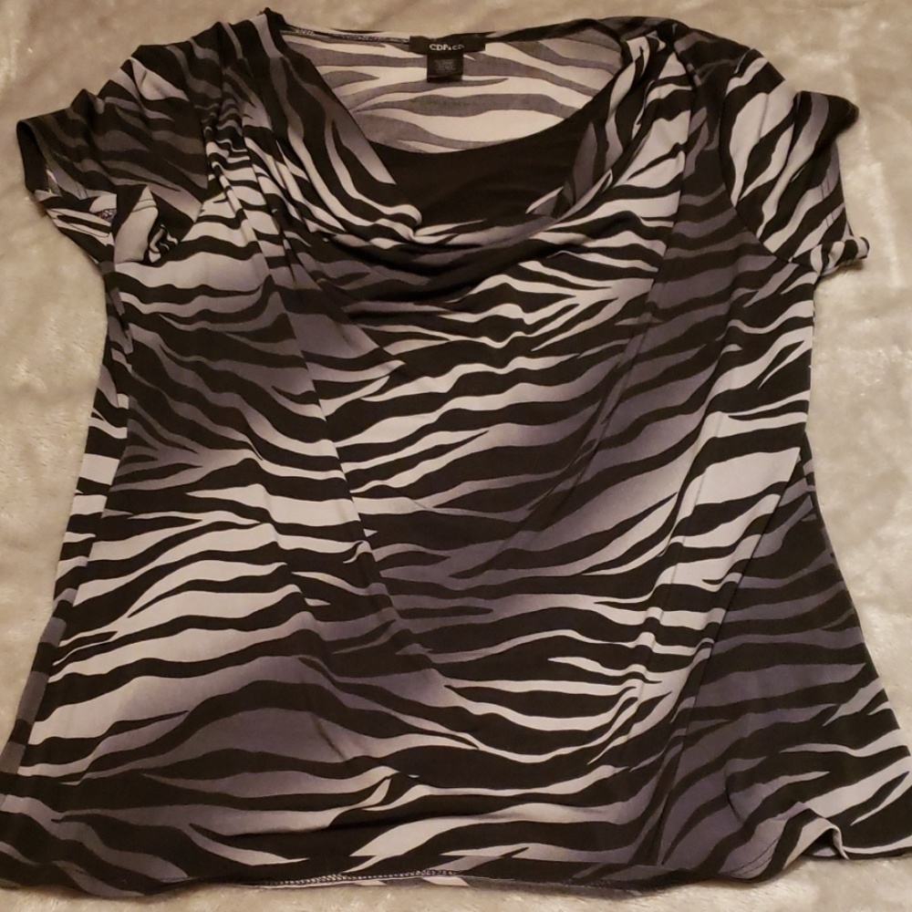 CDP & Co. Tiger striped shirt.